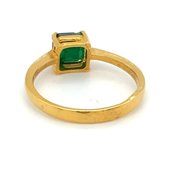 Emerald 1.44ct Solid 22K Yellow Gold Ring - Picture 6 of 8